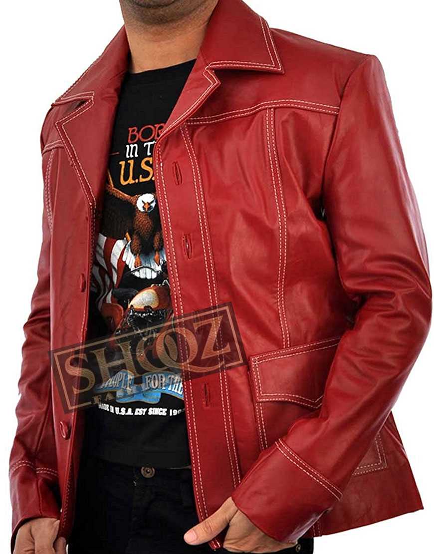 Fight Club Brad Pitt Leather Jacket Fight Club Brad Pitt Leather Jacket